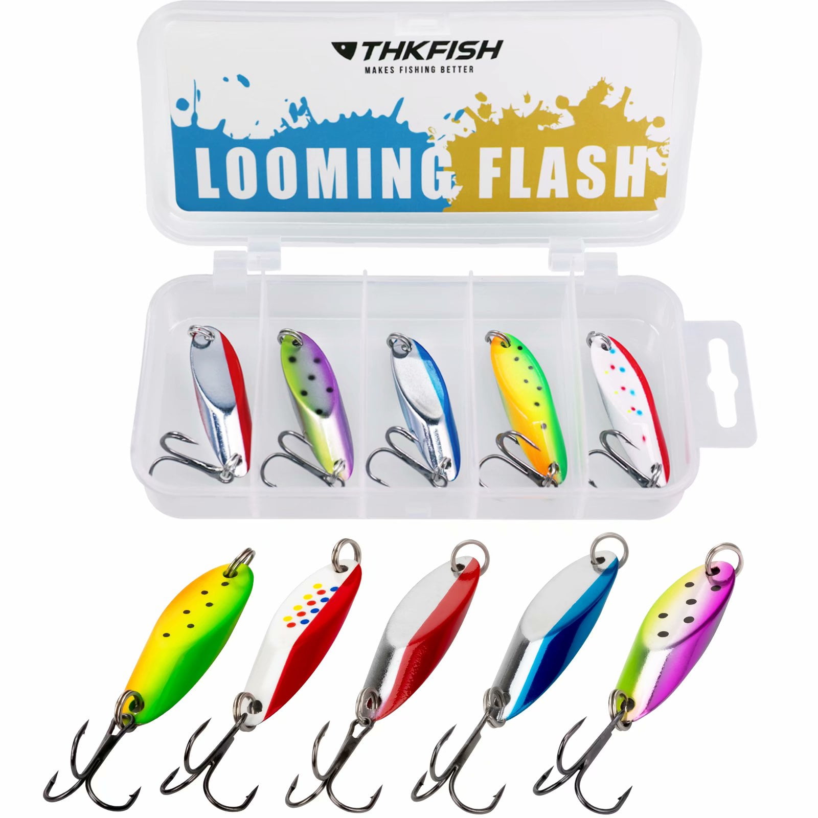 THKFISH Fishing Lures Fishing Spoons Lures Trout Lures for Trout pike bass Crappie Walleye 3.5g 3/8oz 1/5oz 5.5g 10.5g 14.5g 5pcs 1/8oz 21.5g 7.5g 3/4oz 1/2oz 1/4oz 
