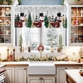 thumbnail image 3 of Kitchen Curtains Tiers and Valances Set, Christmas Snowman Snowflake Tree Scarf Winter Gray Rod Pocket Valance Short Window Decor Curtains for Kitchen Cafe Bathroom, 27.5"x36", 3 Pieces Set, 3 of 5