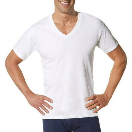 Hanes Men's ComfortSoft White V-Neck T-Shirt 6 + 3 Free Bonus Pack ...