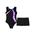 thumbnail image 3 of Sinleey Gymnastics Leotards for Girls Sleeveless One-piece Ballet Dancing Athletic Leotards with Purple 6, 3 of 7