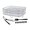 thumbnail image 3 of Siruishop 3Pcs Air Fryer Racks Layered Multi Layer Nonstick Stackable Fryer Grill Tray rectangle, 3 of 8