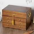 thumbnail image 6 of Wood Jewelry Box For Women Ring Necklace Bangles Earrings Jewelry Box Organizer Big Size Accessories Display Drawer Storage, 6 of 8