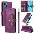 thumbnail image 1 of FOXDOCK Funda tipo Cartera para iPhone 15 Plus – Cubierta de Cuero PU con Múltiples Ranuras, Bolsillo para Efectivo y Correa de Muñeca, 1 of 6