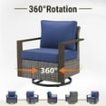 thumbnail image 2 of Opohoro 8PCS Outdoor Conversation Set with 43" Wicker Fire Pit Table, Gray Rattan Sofa Set with 4 Patio Chairs and Ottomans, Blue for Patio Backyard, 2 of 15