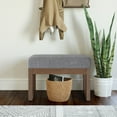 thumbnail image 5 of Milltown 27 inch Wide Solid Wood Contemporary Footstool Small Ottoman Bench in Pebble Grey, 5 of 10