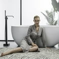 thumbnail image 3 of Wand Floor Mounted Bathroom Tub Filler with Hand Shower, Brass Freestanding Bathtub Faucet, 3 of 5