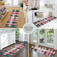 thumbnail image 6 of Yayeee Runner Rug for Bedroom 2'x6' Machine Washable Hallway Non Slip Mat, Red Teal Stripes, 6 of 8