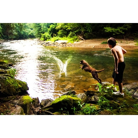 - LAMINATED POSTER Pets Dog Kids Chesapeake Bay Retriever Poster Print 24 x 36