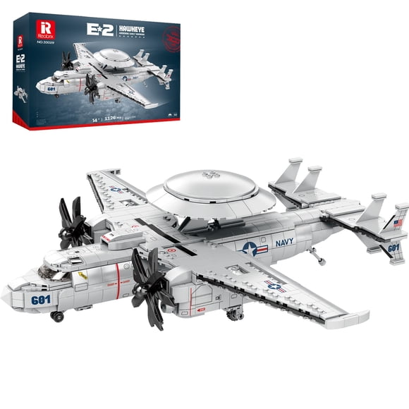 Reobrix E-2 Hawkeye Military Airplane Building SetWarning Aircraft Fighter Jet Model Kits 33029Airborne Building Toy for Adults Boys 14+ Home Decor Gift for Adult 1126PCS