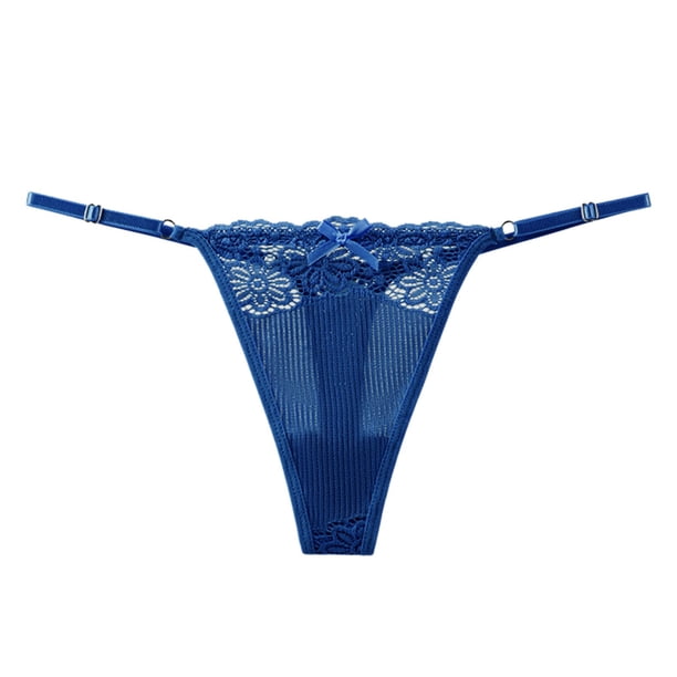 Calzoncillos para Mujeres Sexy Gibobby T Back Bragas sin costuras Tanga Sexy Encaje Ultra Thin Mujeres Bragas(Azul,G)