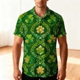 thumbnail image 4 of LIBRCLO St. Patricks Day Themed Mens Shirts, Casual Short Sleeve Button Down with Irish Spirit, 4 of 8