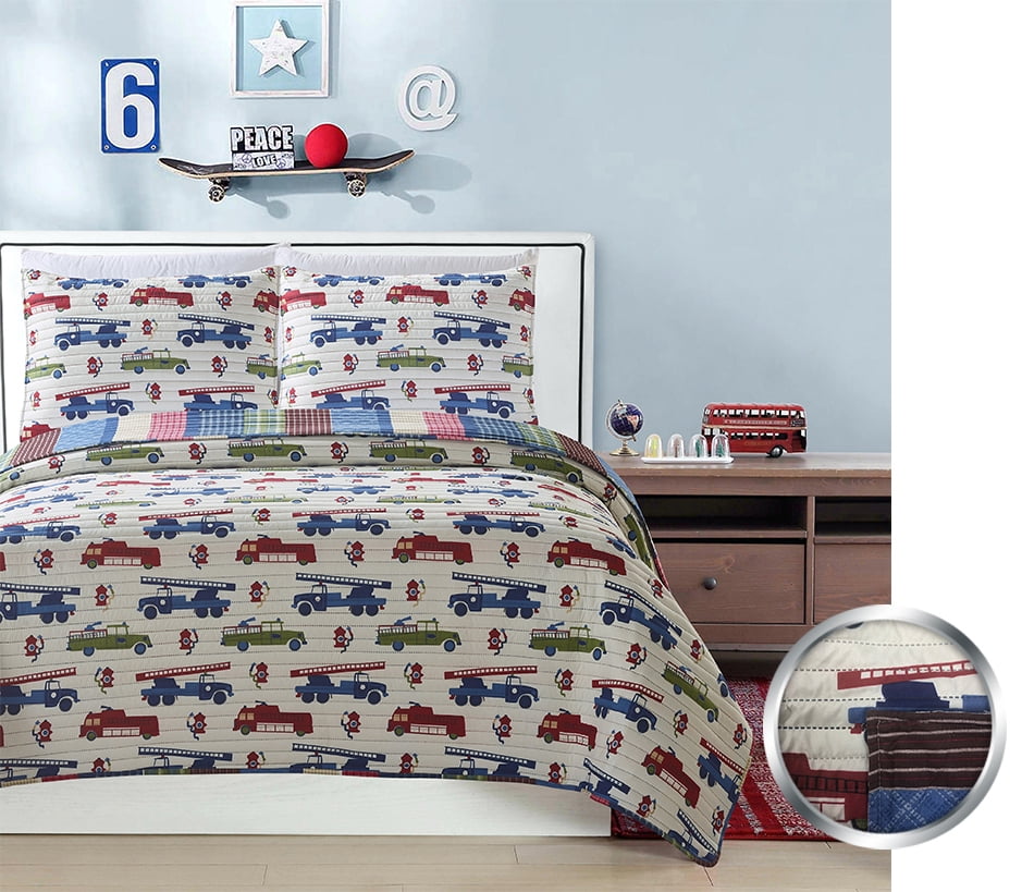 Kids Bedding Set Fire Trucks Engines Quilt Reversible Bedspread Canada - Western Star Truck Bedding Sets Kids Bedding Set Fire Trucks Engines Quilt Reversible Bedspread Canada - Western Star Truck Bedding Sets