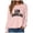 Pink, variant on Towmus Women Long Sleeve Los Angeles Sweatshirts Casual Long Sleeve Raglan Shirts Cool Letter Print Pullover Tops
