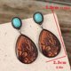 thumbnail image 5 of Nvzi Pendientes colgantes de estilo retro, nuevos y únicos, joyería étnica bohemia vintage (marrón), 5 of 5