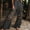 Dark Gray, variant on Womens Cotton Linen Pants Retro Art Flora Embroidered Print High Waisted Wide Leg Pants Casual Beach Pants