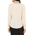 thumbnail image 4 of Allegra K Women's Tie Bow Neck Contrast Trim Long Sleeve Office Blouse Top, 4 of 7