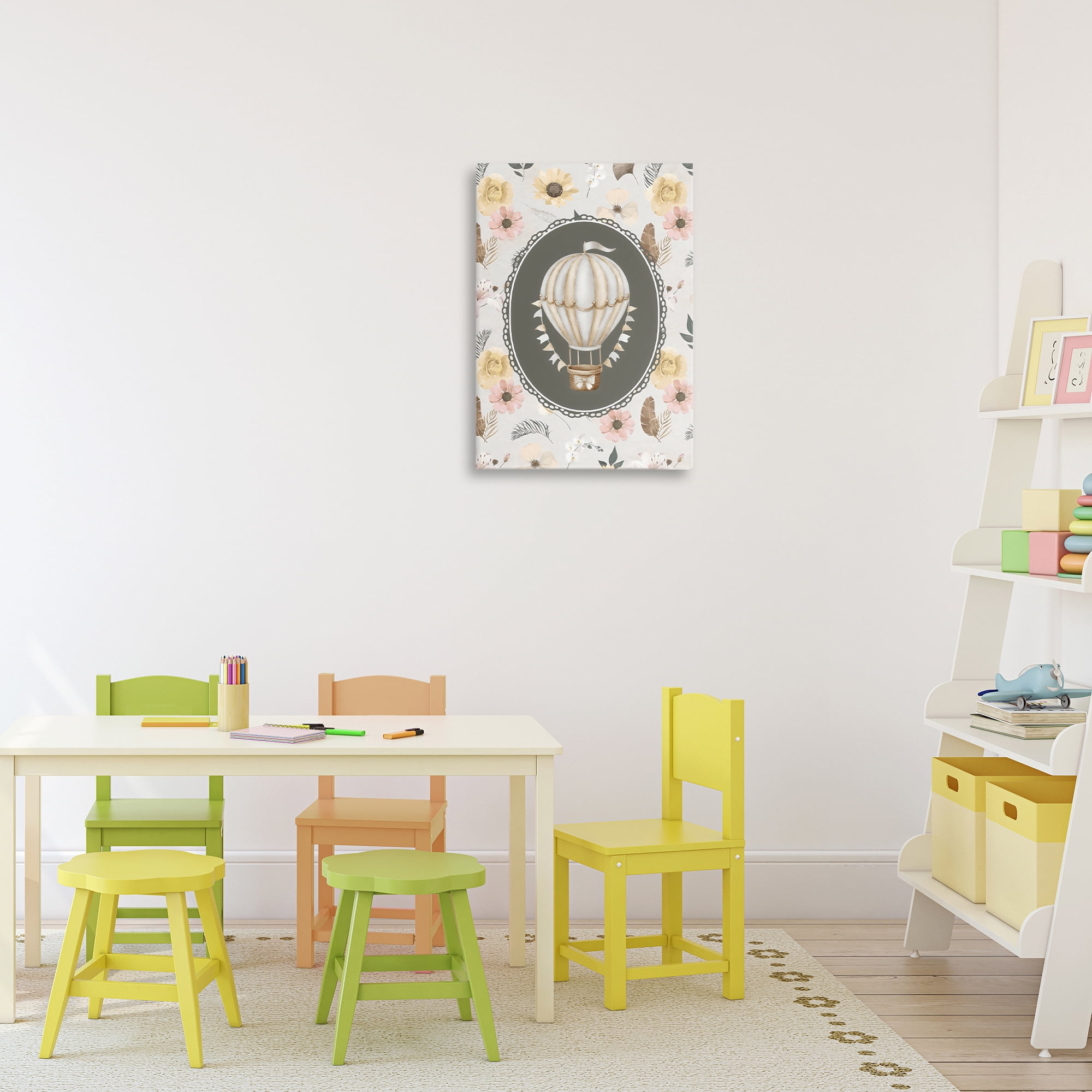 Stupell Industries Sunnyside Balloon over Florals Canvas Wall Art, design by Ink Drop Loft