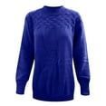 thumbnail image 4 of Women's Plus Size Weaving Textured Sweaters Loose Crewneck Long Sleeves Ladies Knitted Pullover Casual Sweater Tops, 4 of 6