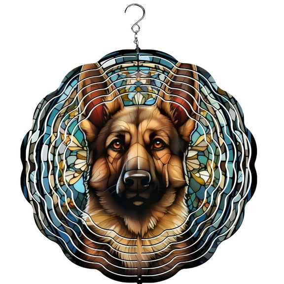 German Shepherd Wind Spinner, Garden Décor, Yard Décor, Porch Decor