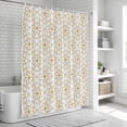 thumbnail image 6 of Brown Flower Shower Curtain, Waterproof Shower Curtains for Bathroom, Retro Tribal Art Abstract Monochrome Texture Washable Fabric Bathtub Curtain Set Bath Decor with 12 Hooks 72"x78", 6 of 8