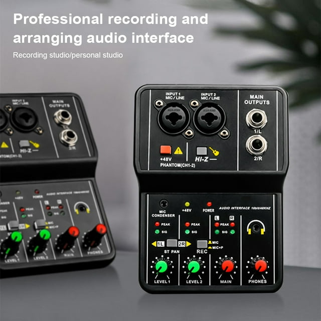 Plastic Sound Card Professional Stereo USB USB Power Power Audio Mixer Studio Music Recording Live Streaming Phone Speaker Console