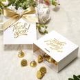 thumbnail image 2 of 30 Pack Small Thank You Gift Bags, 4.5x1.8x3.9in Party Favor Bags with Bow Ribbon, Mini Paper Gift Bag with Gold Foil Printed, White Treat Boxes for Birthday Wedding Bridal Baby Shower, 2 of 6