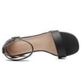 thumbnail image 3 of kkdom Women Chunky Sandals Heels Classic Ankle Strap Heels Black Size 7.5, 3 of 7