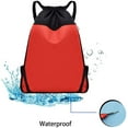 thumbnail image 5 of GRNSHTS Drawstring Bag Backpack Gym Bags Sacks String Swim PE Bag Large Sports Bag for Womens Mens with Zipper ,Lightweight,Waterproof,18.9 * 13.8in (Red), 5 of 17