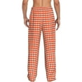 thumbnail image 3 of Daiia Men'S Orange Gingham Pants,Bottoms Sleep Lounge,Pajama Pants,Pj Bottoms Drawstring And Pockets-Small, 3 of 9
