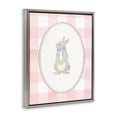thumbnail image 3 of Stupell Industries Soft Pastel Gingham Rabbit Gray Framed Floater Canvas Wall Art, design by The Paper Curator, 3 of 9