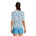 thumbnail image 2 of Lands' End Women's Petite Crew Neck Elbow Sleeve Rash Guard UPF 50 Sun Protection Modest Swim Tee, 2 of 3