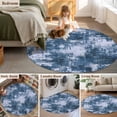 thumbnail image 5 of Round Rugs 7Ft, Navy Blue Ombre Round Area Rug Washable Indoor Throw Carpet, Gradient Abstract Art Vintage Large Non Slip Circle Rug for Dining Room Playroom Home Decor Aesthetic, 5 of 8