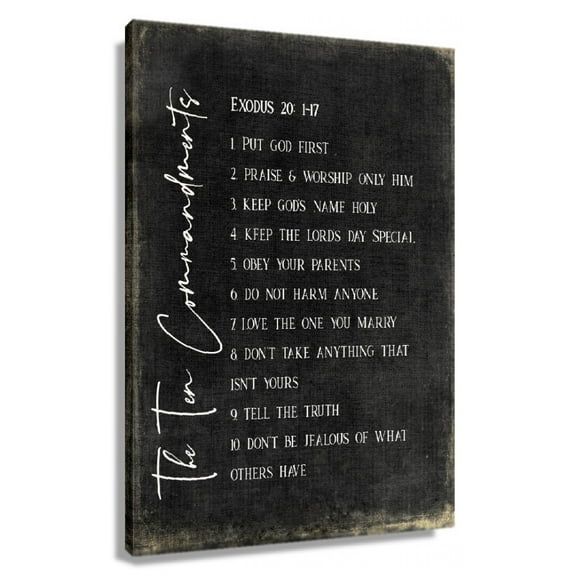 The Ten Commandments Exodus 20 1-17 Wall Art Bible Verse Poster Landscape Wall Living Room Canvas for Bedroom Decoration for Bathroom Picture Painting