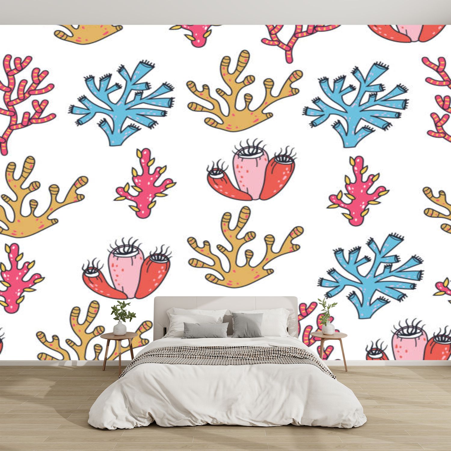 Runtoo Boho Wall Decal Arch Sun Palm Leaves Wall Stickers For Girls Bedroom Living Room Kids Nursery Abstract Modern Home Decor