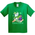 thumbnail image 3 of Inktastic St Patricks Day Irish Unicorn Illustration with Shamrocks Youth T-Shirt, 3 of 5