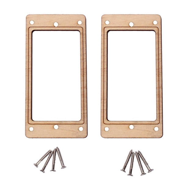 2 pastillas planas de madera de arce de doble bobina para guitarra eléctrica, anillo de montaje para marco humbucker con 8 tornillos GB305K (dorado)