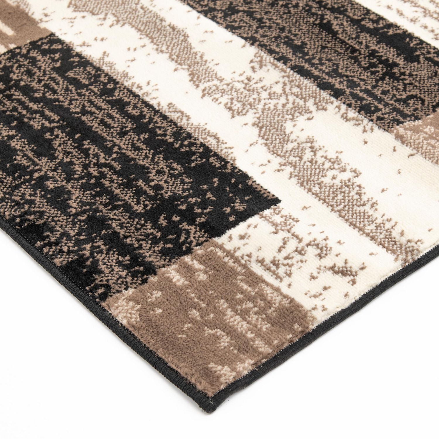 Hometrends Alo Cream and Black Woven 5x7 Area Rug, Modern Casual Area Rug