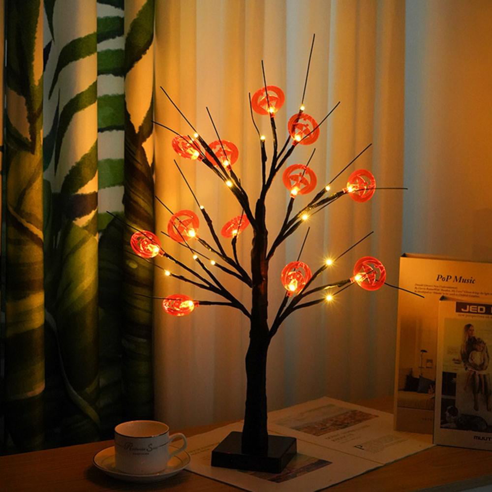 Vanthylit Pre-lit 2FT 24LED Birch Table Tree Lights with Timer LED Bonsai Tree Centerpiece Decoration Table Lamp for Home Wedding Holiday