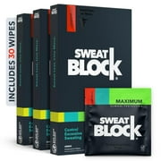 SweatBlock Antiperspirant Wipes - Maximum Clinical Strength - Treat Hyperhidrosis & Excessive Sweating for Men, Women, & Teens - up to 7 Days Protection Per Wipe - Dermatologist Tested - 30 Wipes