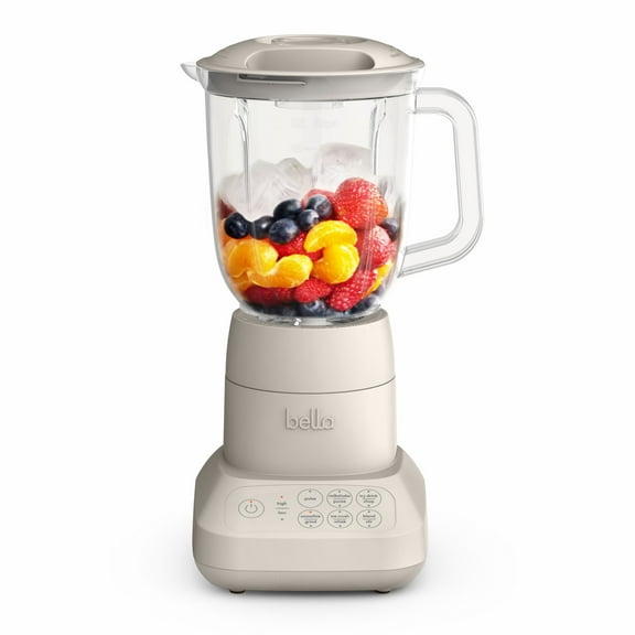 bella 10 Speed Countertop Blender, 48 oz Dishwasher Safe Pitcher, Juicer & Smoothie Maker with Fits-Anywhere™ Slim Flip & Store Design, Stainless Steel Blade, Oatmilk