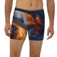thumbnail image 2 of Xecao Cosmic Dog Starry Night Print Boxer Briefs for Men's Stretch Moisture-Wicking Underwear, Mid-Rise Classics breathable fabric, 2 of 7
