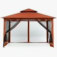 thumbnail image 5 of ABCCANOPY 11'x11' Patio Gazebo With Mosquito Netting and Double Soft Roof Canopies for Shade and Rain,Rust Red, 5 of 8
