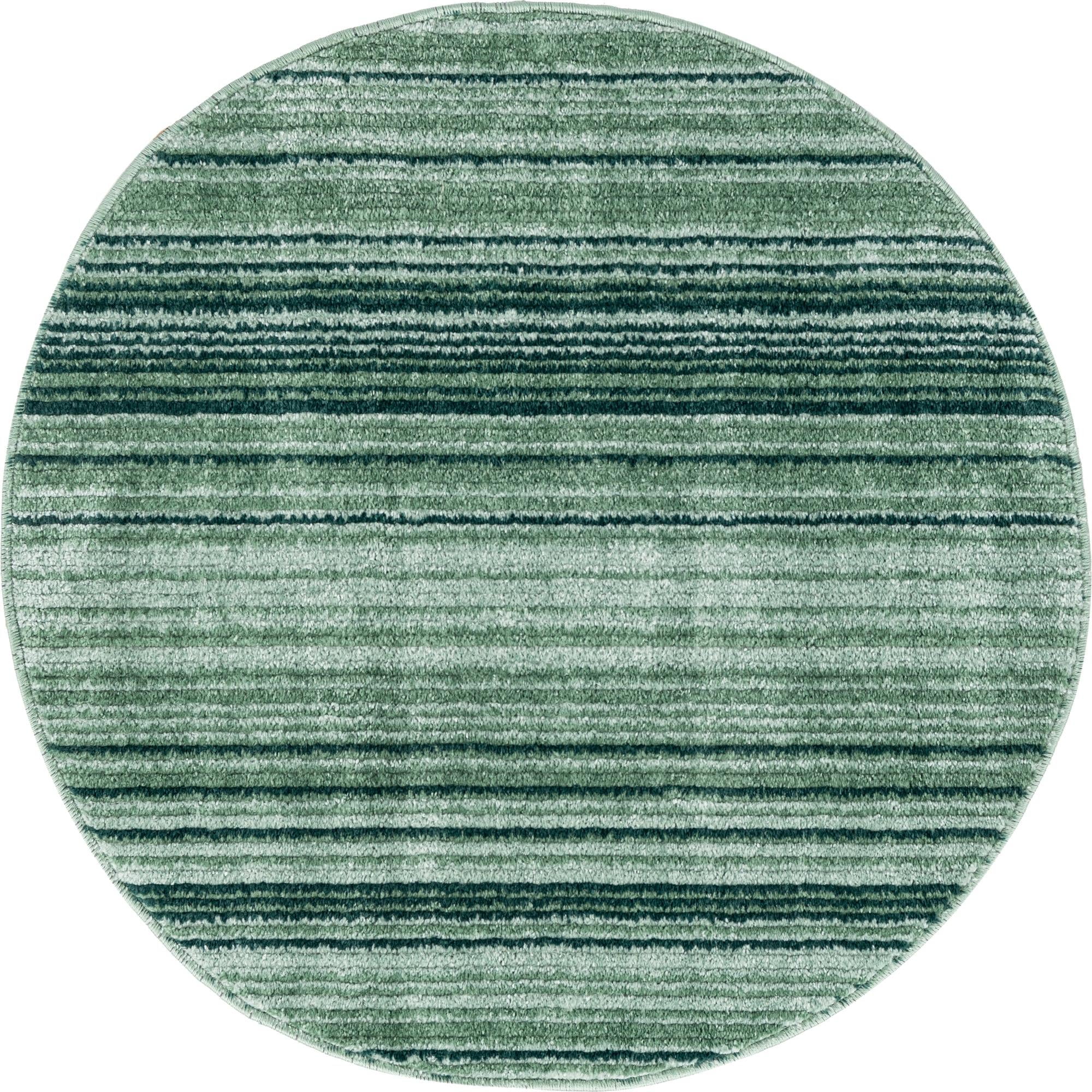 Rugs.com Gemstone Collection Rug – 3' 2 Round Green Medium Rug Perfect For Kitchens, Dining Rooms
