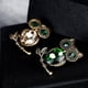 thumbnail image 4 of Broche de búho adorable con pedrería y ojo verde. Broche de animal posado., 4 of 9