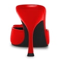 thumbnail image 2 of FSJ Women Pointed Closed Toe Slip on Mules Strappy Bowknot Spool High Heels Dressy Daily Wear Backless Shoes Size 4 Red, 2 of 5