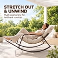 thumbnail image 3 of RADIATA Oversize Rocking Chair with Cushion & Footrest, Indoor Outdoor Rocking Chair Recliner, 400 lbs Capacity, Light Grey，2Pcs, 3 of 9