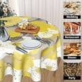 thumbnail image 4 of Winter Snowman Blue Tablecloth Round 60 Inch Let It Snow Washable Polyester Table Cover for Kitchen Holiday Party Outdoor Room Home Decor, 4 of 6