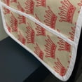 thumbnail image 3 of Queen Microwave Oven Cover, Crowns Pattern Vintage Design Coronation Imperial Kingdom Nobility Theme, Water Resistant Organizer with Pockets for Kitchen, 36" x 12", Grey Yellow Vermilion, by Ambesonne, 3 of 4