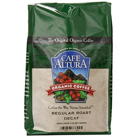 Cafe Altura Whole Bean Organic Coffee, Regular Roast Decaf, 2 Pound