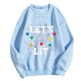 thumbnail image 2 of Yuwull Crew Neck Sweatshirts For Women Let'S Get Lit T Shirt Women Christmas Lights Shirt Cute Graphic Long Sleeve Xmas Tops Tees, 2 of 3